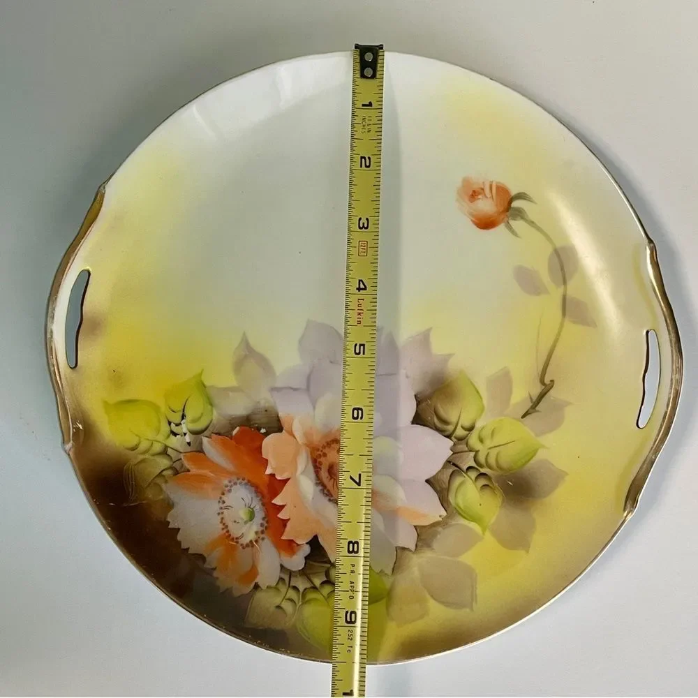 Vintage Noritake Double-Handled Cake Plate – Hand-Painted Floral – Made in Japan